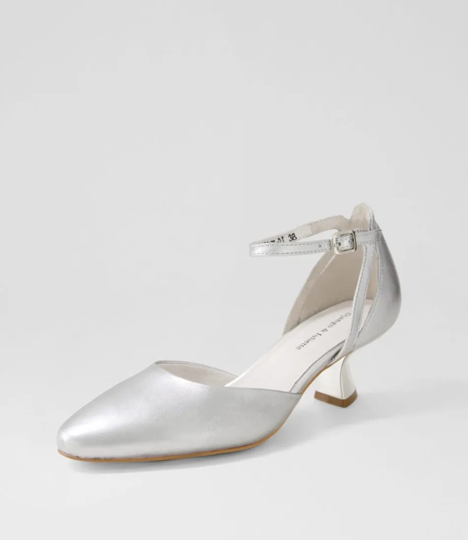 Women DJANGO & JULIETTE Heels<Deone Silver Leather Heels