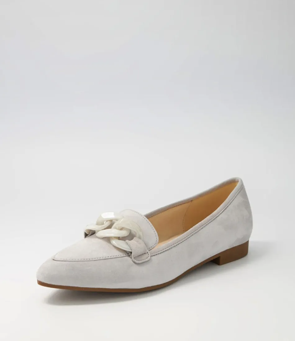 Women GABOR Comfort<Diego Light Grey Leather Loafers