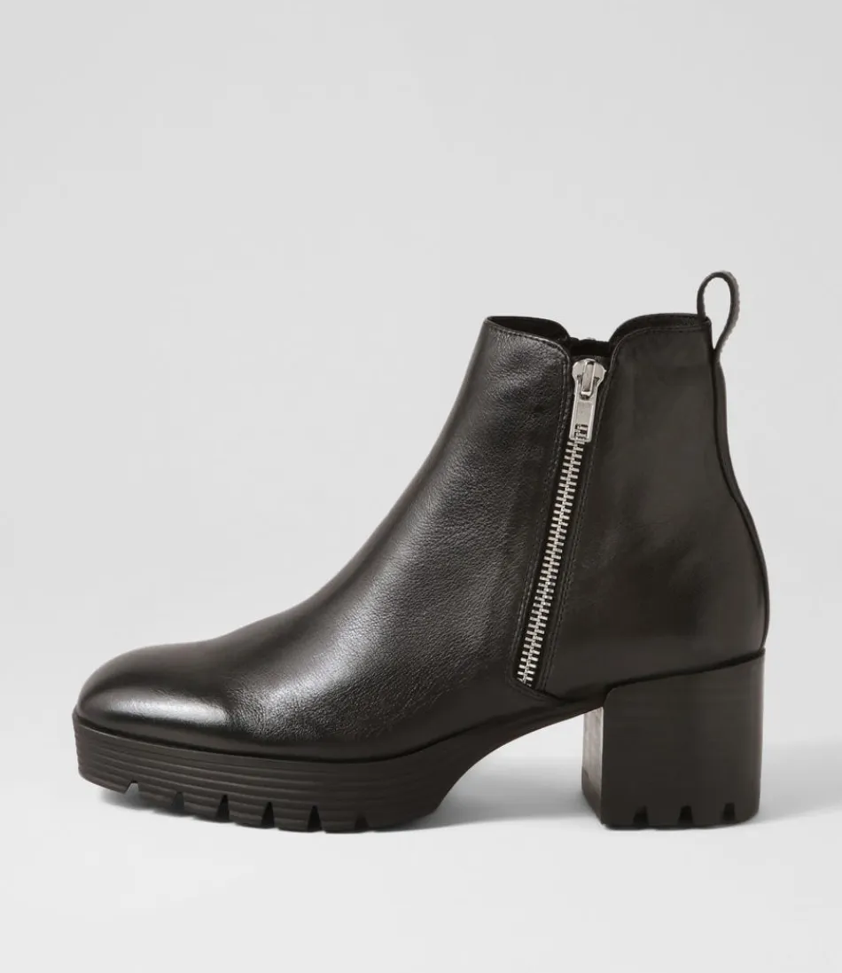 Women DJANGO & JULIETTE Boots<Dinis Black Leather Ankle Boots