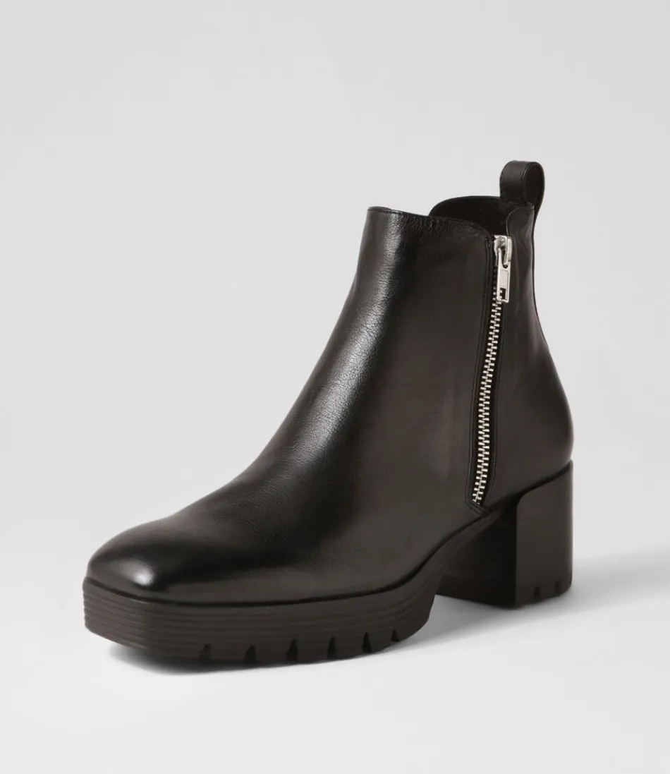 Women DJANGO & JULIETTE Boots<Dinis Black Leather Ankle Boots