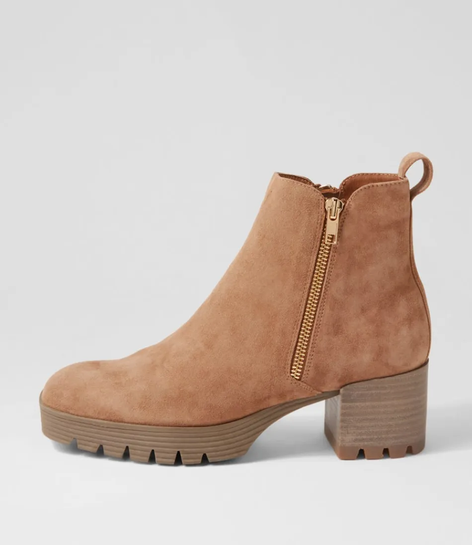 Women DJANGO & JULIETTE Boots<Dinis Light Choc Suede Ankle Boots