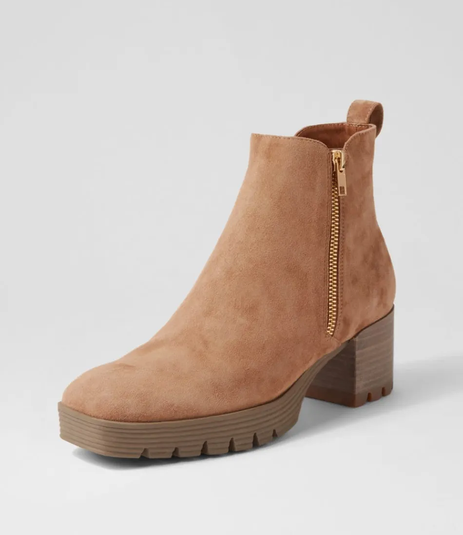 Women DJANGO & JULIETTE Boots<Dinis Light Choc Suede Ankle Boots