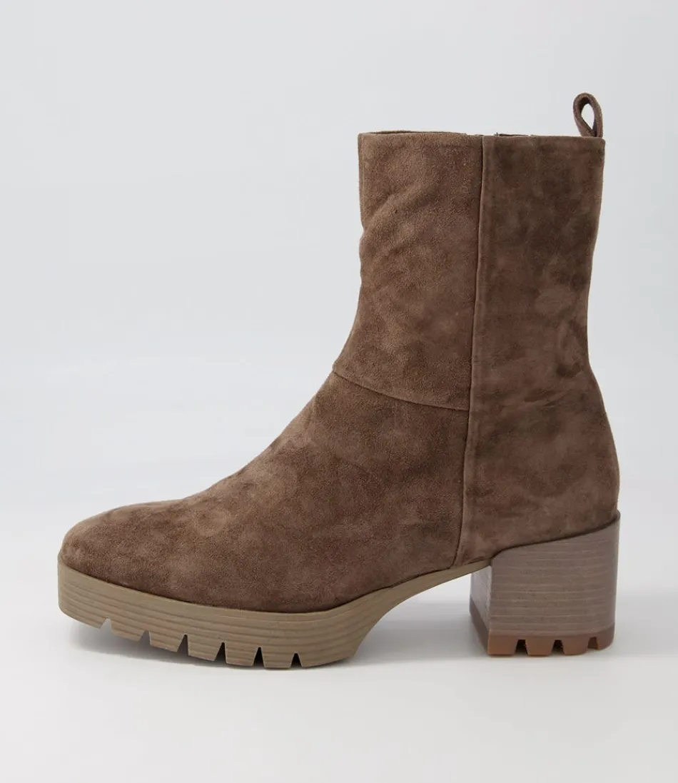 Women DJANGO & JULIETTE Boots<Dippy Dark Taupe Suede Ankle Boots