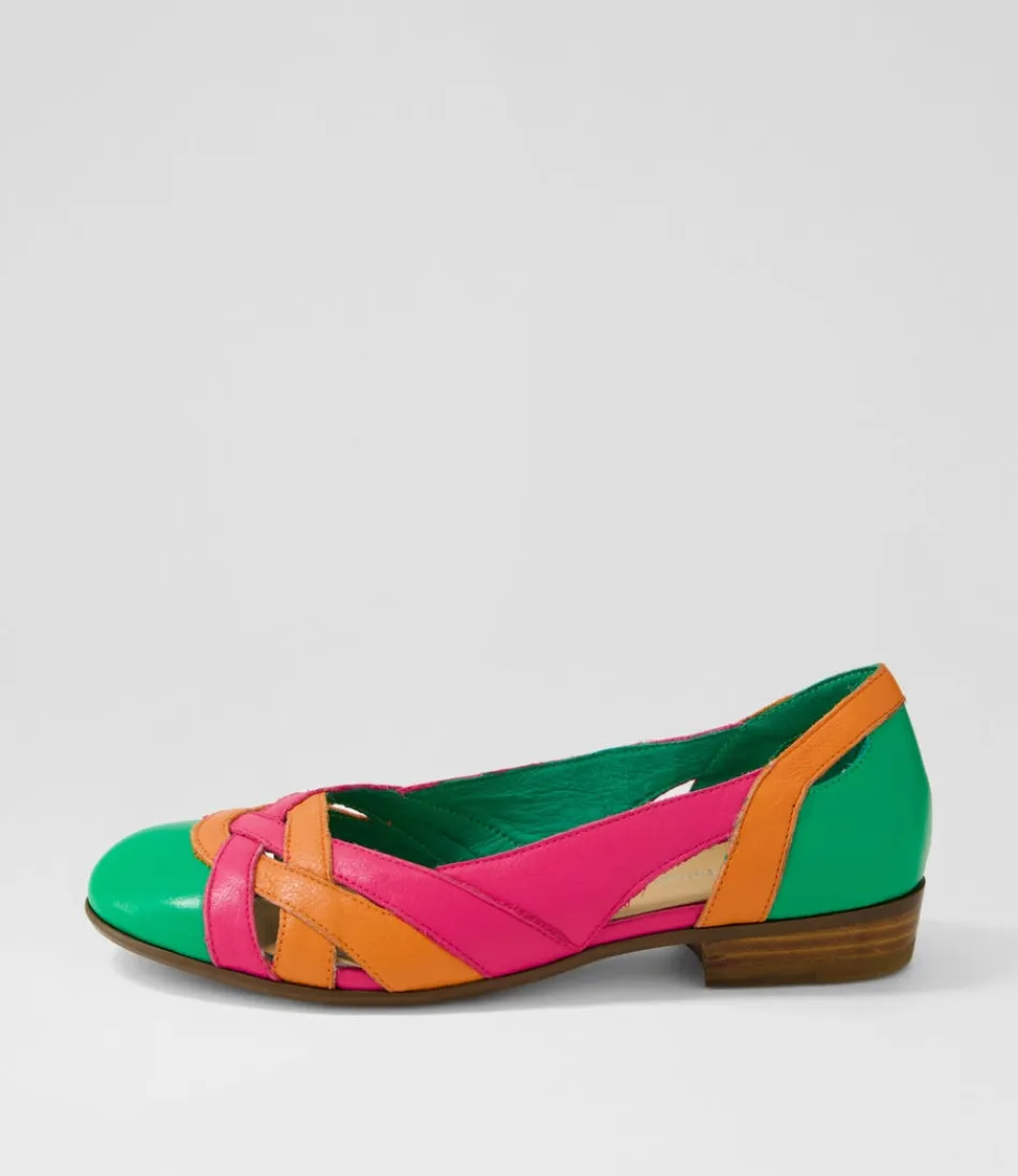 Women DJANGO & JULIETTE Flats<Doddo Bright Emerald Orange Multi Ballet Flats