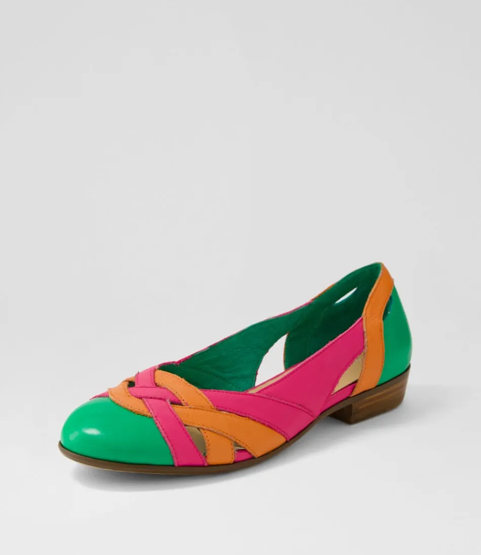 Women DJANGO & JULIETTE Flats<Doddo Bright Emerald Orange Multi Ballet Flats