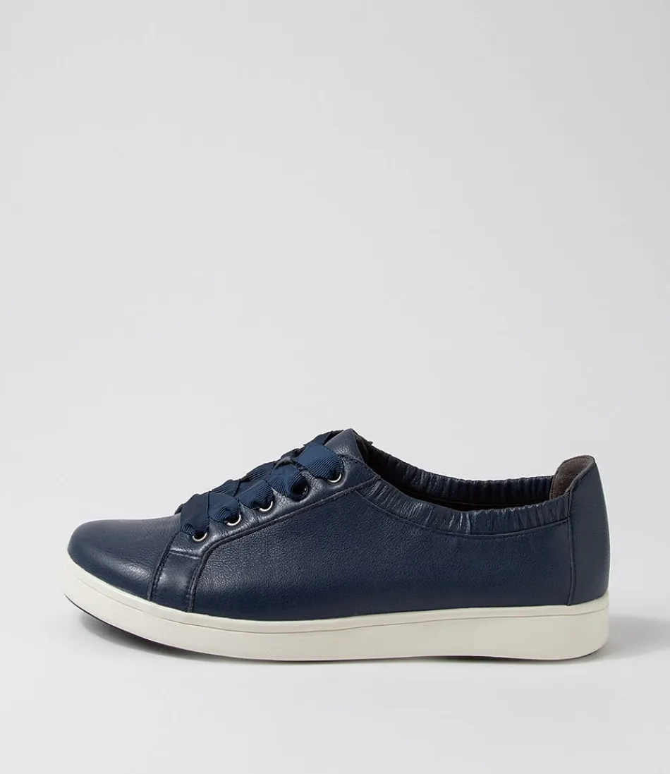 Women ZIERA Sneakers<Doha Xf Navy White Leather Sneakers