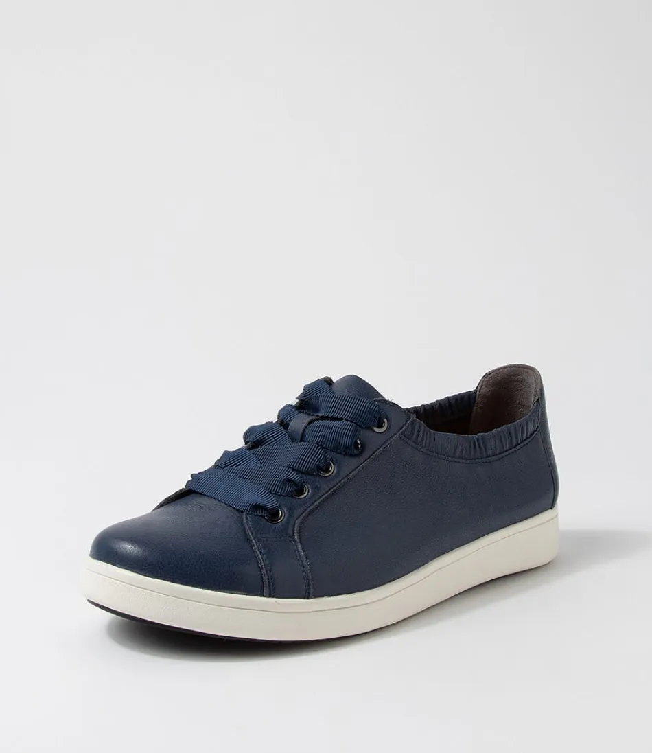 Women ZIERA Sneakers<Doha Xf Navy White Leather Sneakers