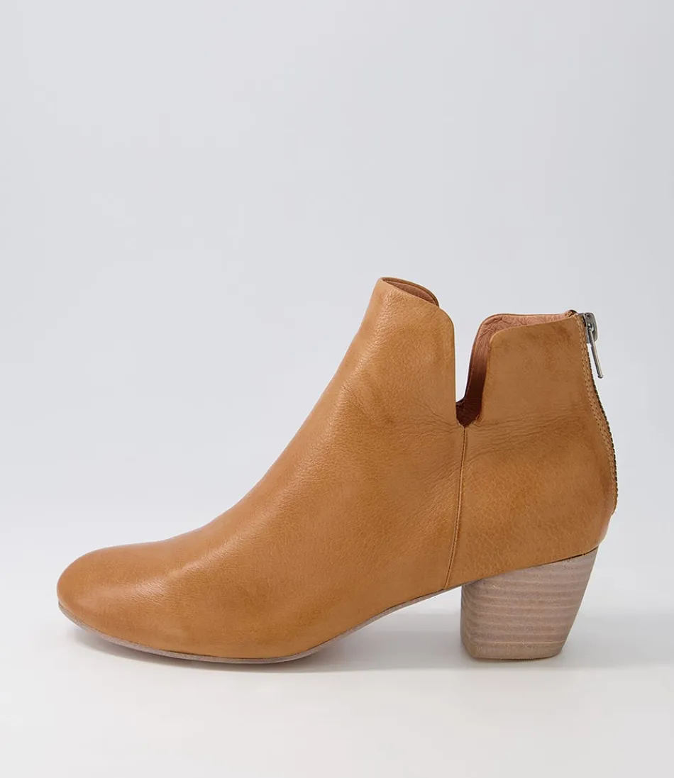 Women DJANGO & JULIETTE Boots<Dollars Dark Tan Leather Ankle Boots