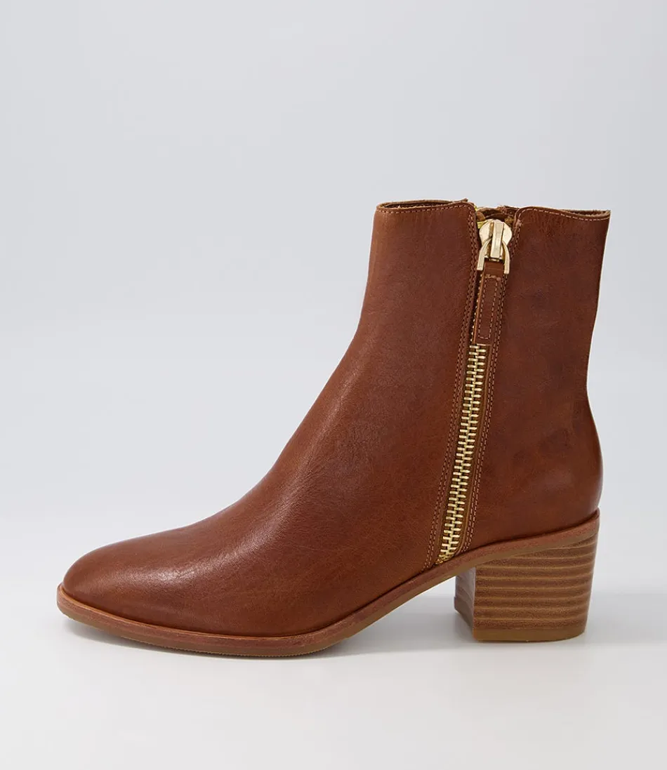 Women DJANGO & JULIETTE Boots<Dorete Tan Natural Heel Leather Ankle Boots