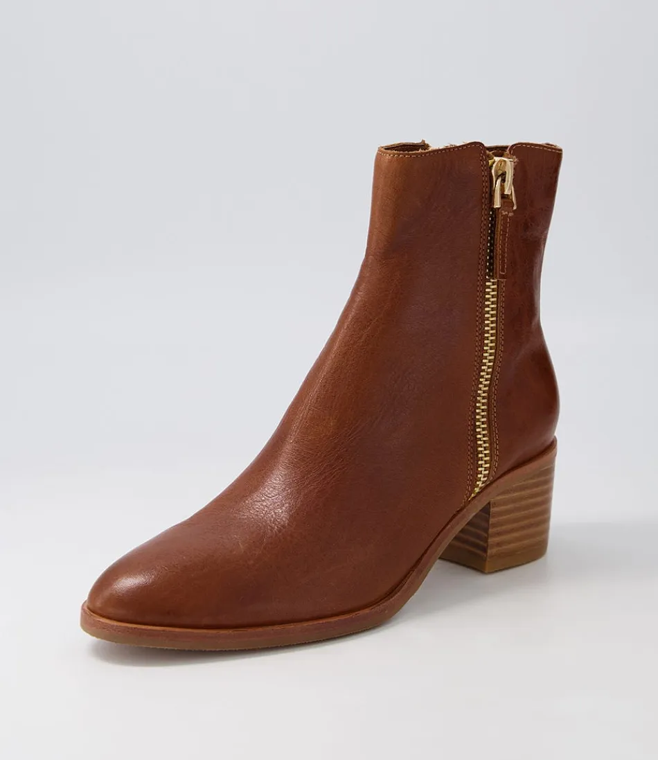 Women DJANGO & JULIETTE Boots<Dorete Tan Natural Heel Leather Ankle Boots