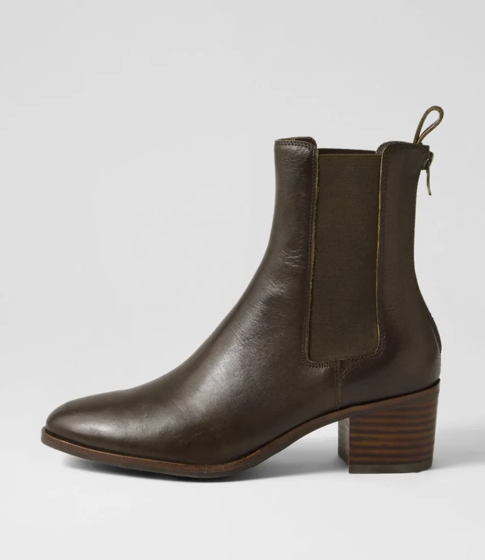 Women DJANGO & JULIETTE Boots<Dowell Dark Olive Choc Leather Chelsea Boots