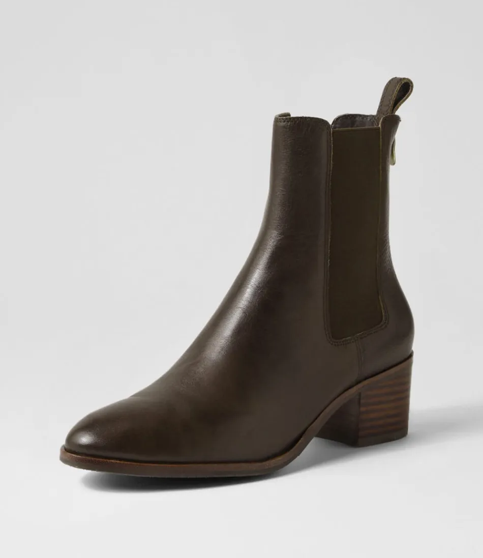 Women DJANGO & JULIETTE Boots<Dowell Dark Olive Choc Leather Chelsea Boots