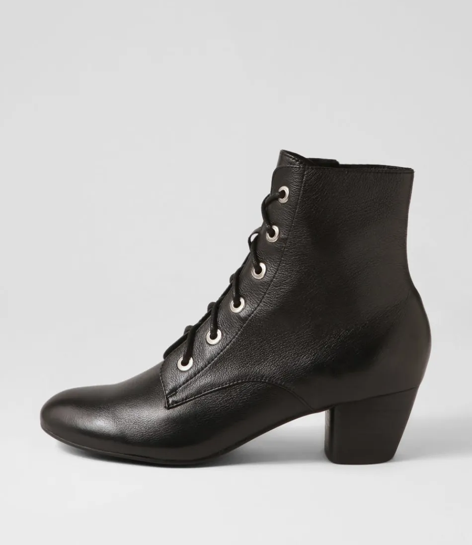 Women DJANGO & JULIETTE Boots<Durban Black Leather Lace Up Boots