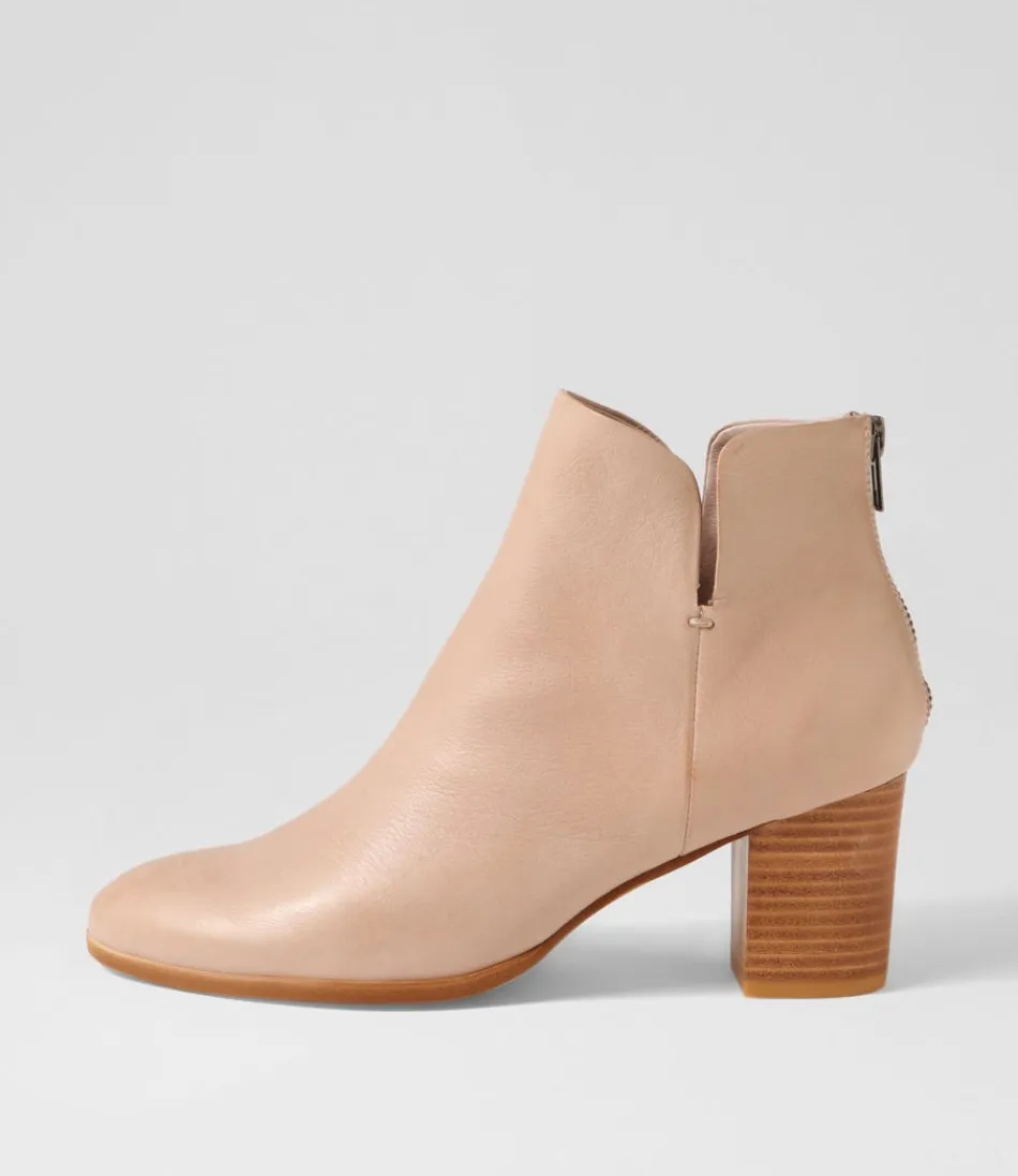 Women DJANGO & JULIETTE Boots<Duriel Cafe Natural Heel Leather Ankle Boots