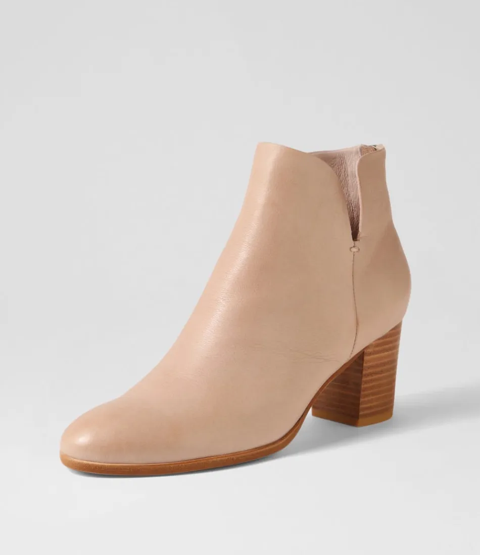 Women DJANGO & JULIETTE Boots<Duriel Cafe Natural Heel Leather Ankle Boots