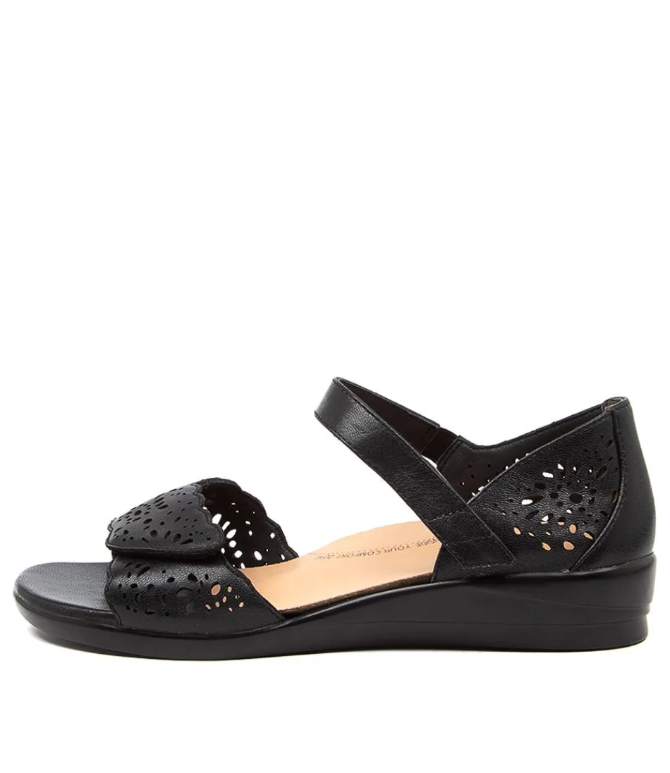 Women ZIERA Comfort<Dusty W Black Leather