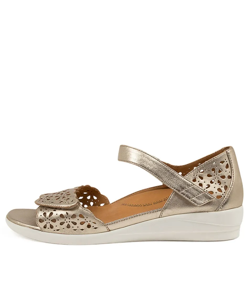 Women ZIERA Comfort<Dusty W Pale Gold Leather