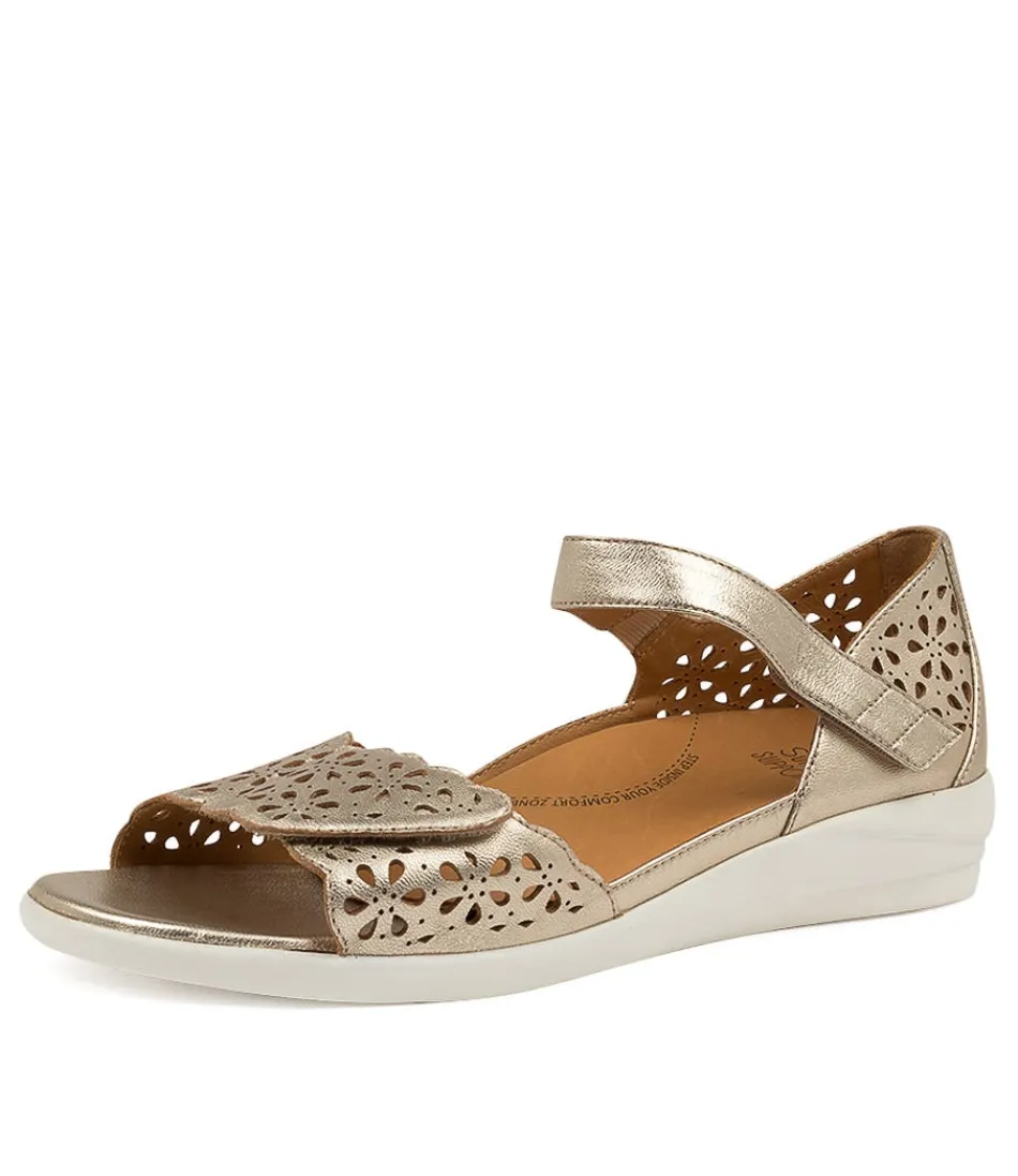 Women ZIERA Comfort<Dusty W Pale Gold Leather