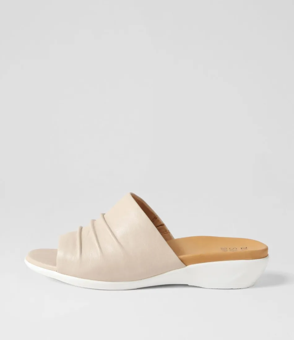 Women ZIERA Wedges<Elija Xw Almond Leather Slides