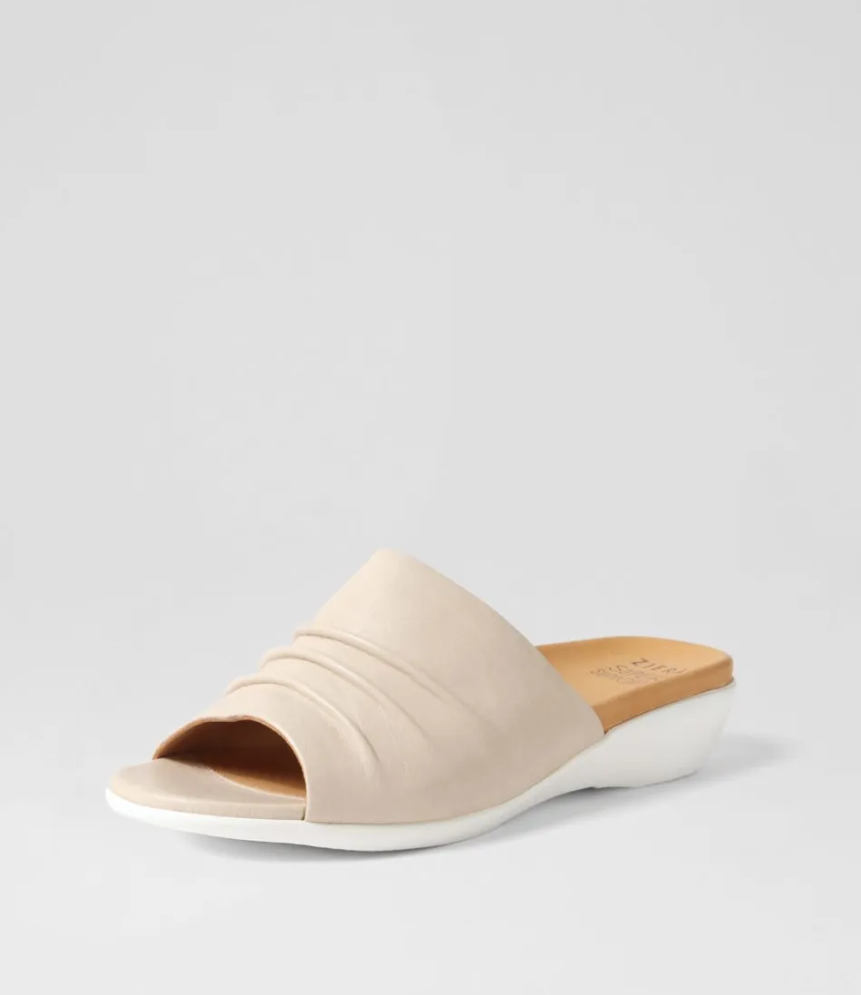 Women ZIERA Wedges<Elija Xw Almond Leather Slides