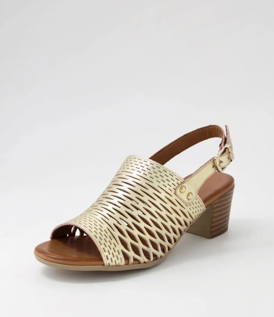 Women DIANA FERRARI Heels<Ennessa Pale Gold Leather Sandals