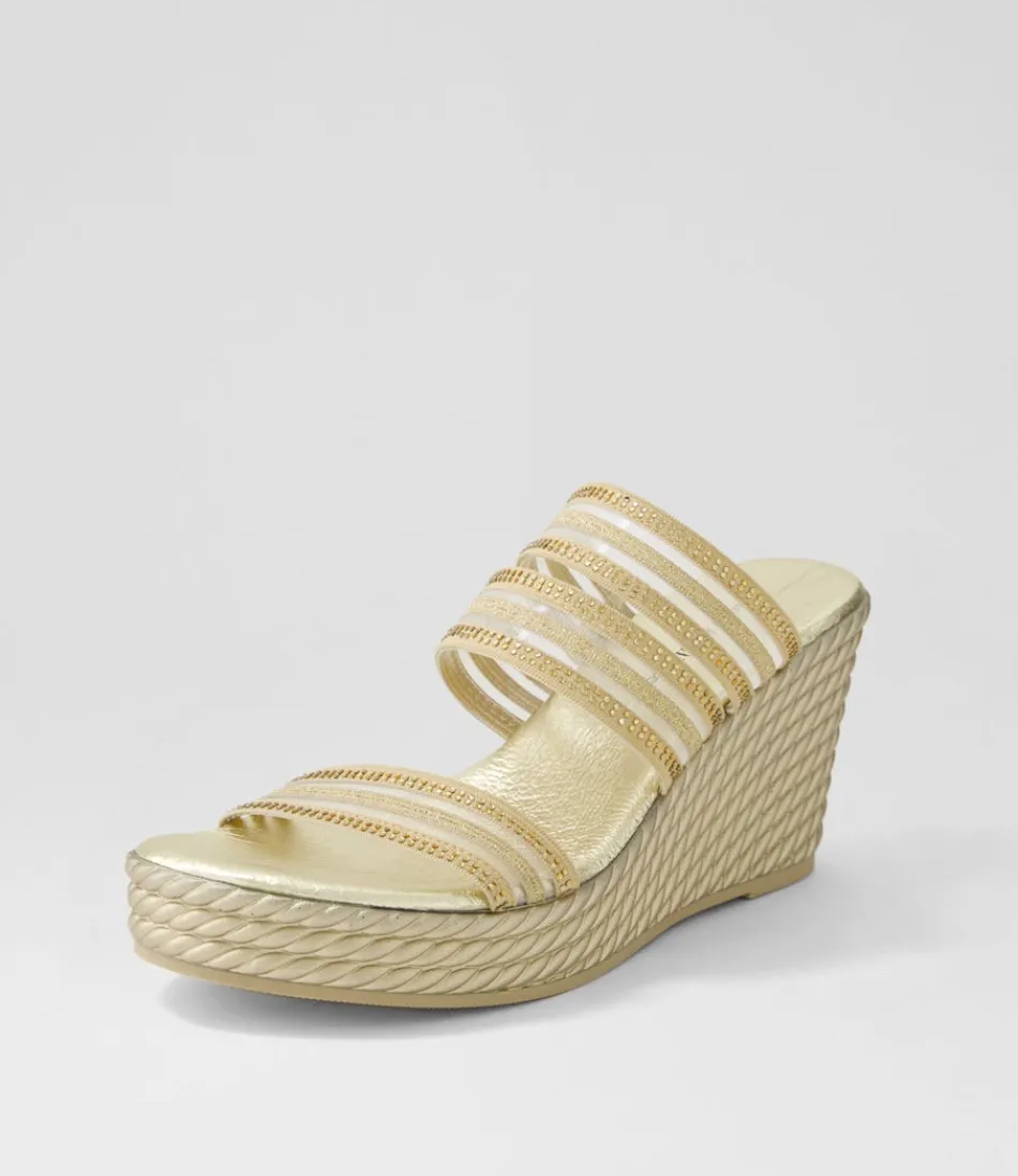 Women DJANGO & JULIETTE Wedges<Enrica Gold Vinylite Sandals