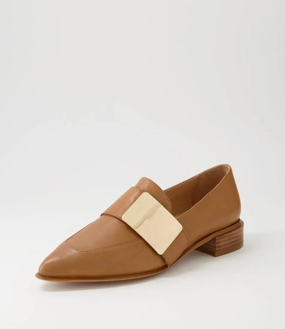 Women DJANGO & JULIETTE Loafers<Ering Dark Tan Gold Leather Loafers