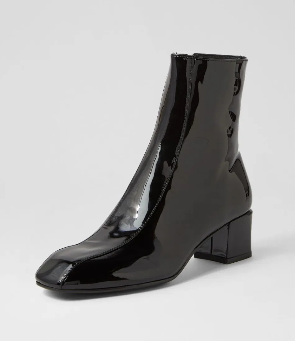 Women TOP END Boots<Eshal Black Patent Leather Ankle Boots