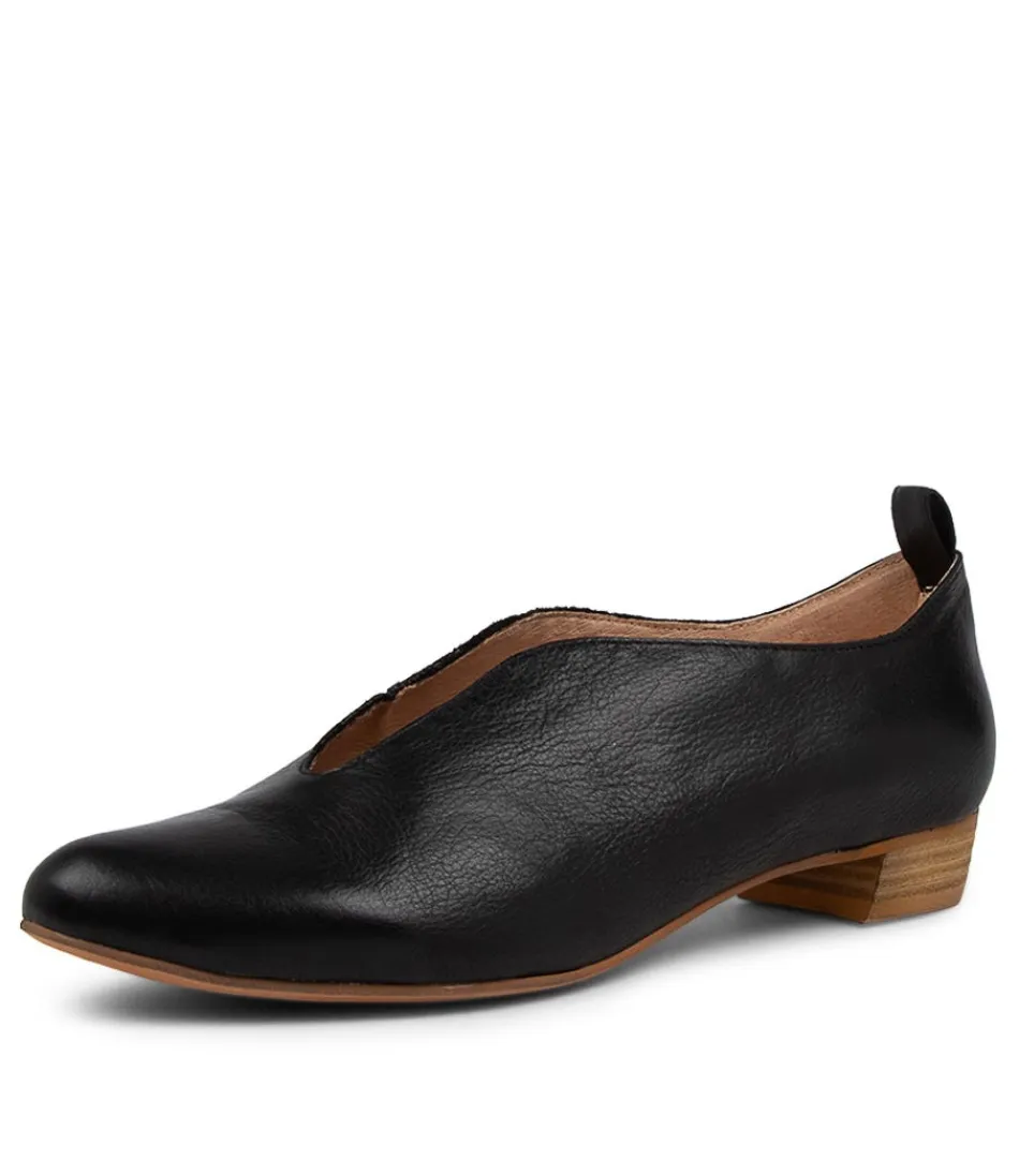 Women DJANGO & JULIETTE Flats<Esker Black Leather Slip-On Shoes Nh