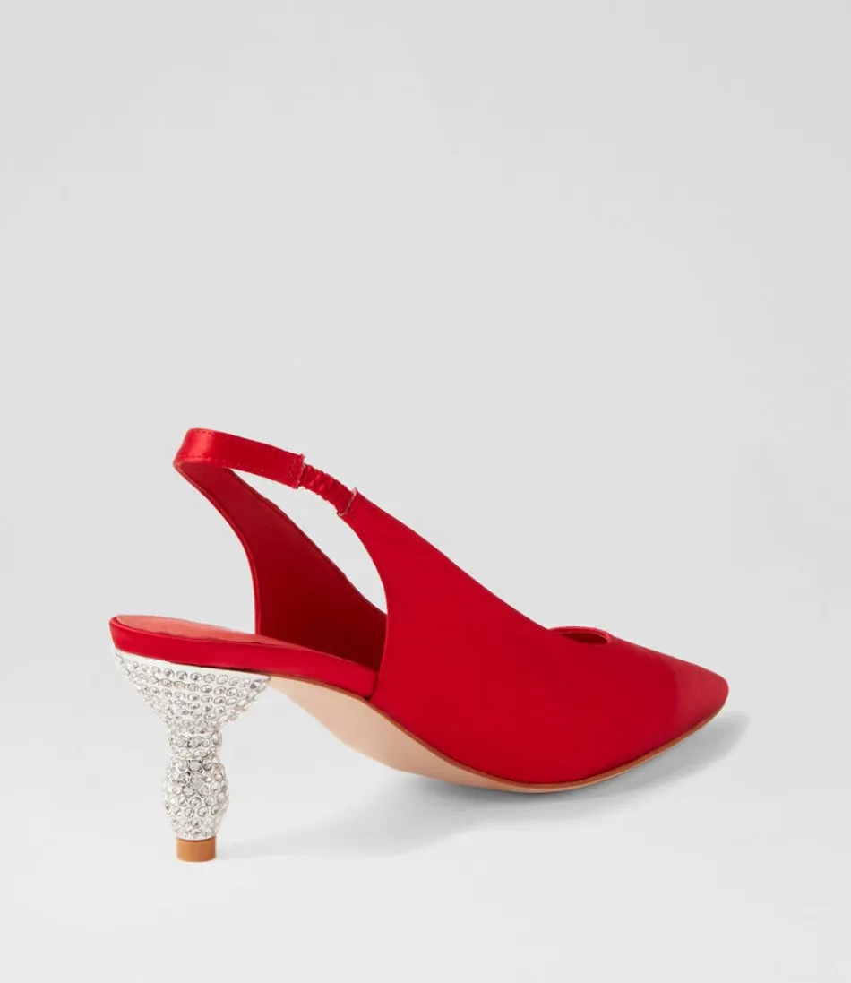 Women DJANGO & JULIETTE Heels<Espen Red Satin Heels