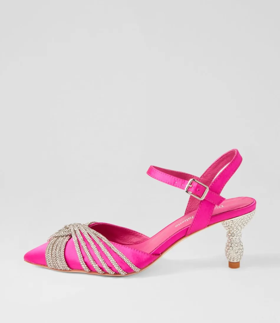 Women DJANGO & JULIETTE Heels<Eugenie Hot Pink Satin Heels