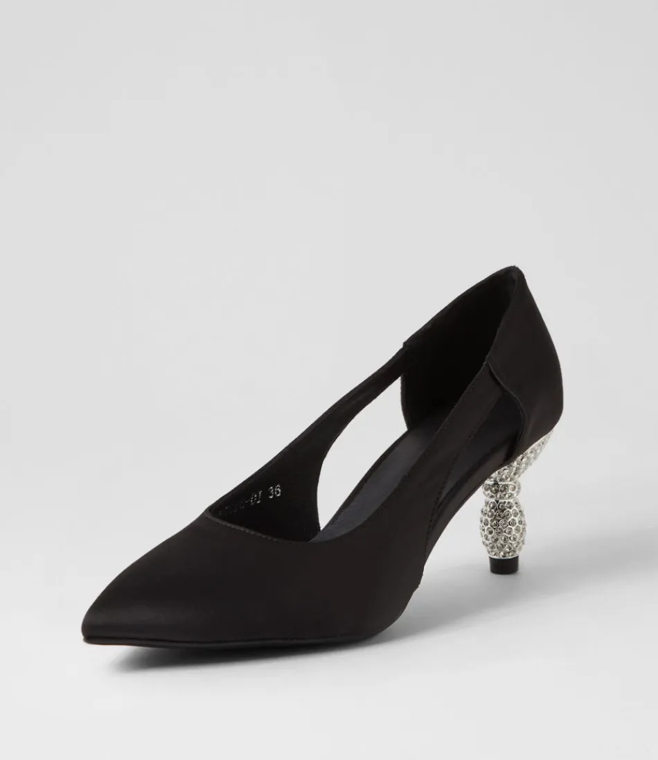 Women DJANGO & JULIETTE Heels<Eunicee Black Satin Heels