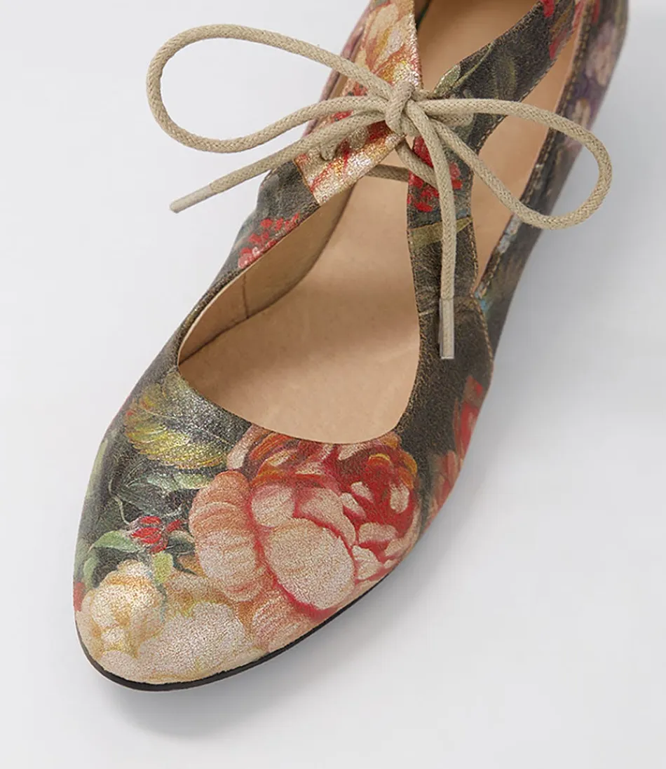 Women DJANGO & JULIETTE Flats<Ewing Vintage Metal Floral Leather Flat Shoes
