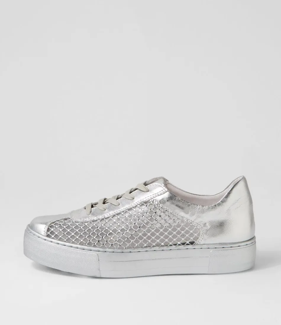 Women DJANGO & JULIETTE Sneakers<Fabia Silver Jewels Leather Sneakers