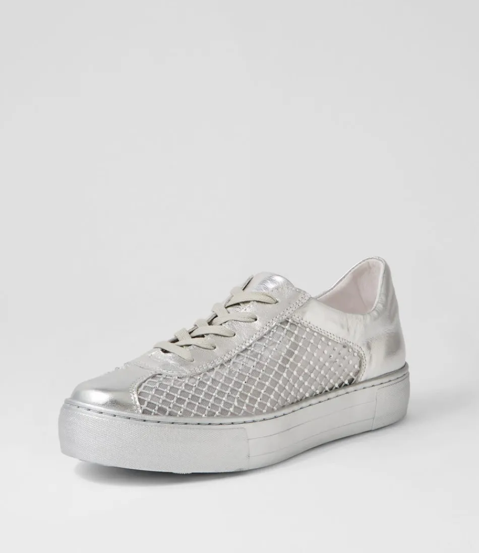 Women DJANGO & JULIETTE Sneakers<Fabia Silver Jewels Leather Sneakers