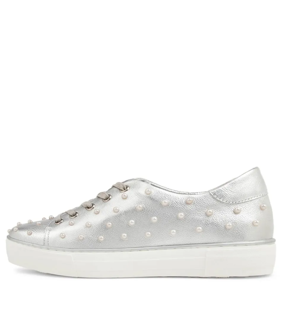 Women DJANGO & JULIETTE Sneakers<Faif Silver Leather Sneakers