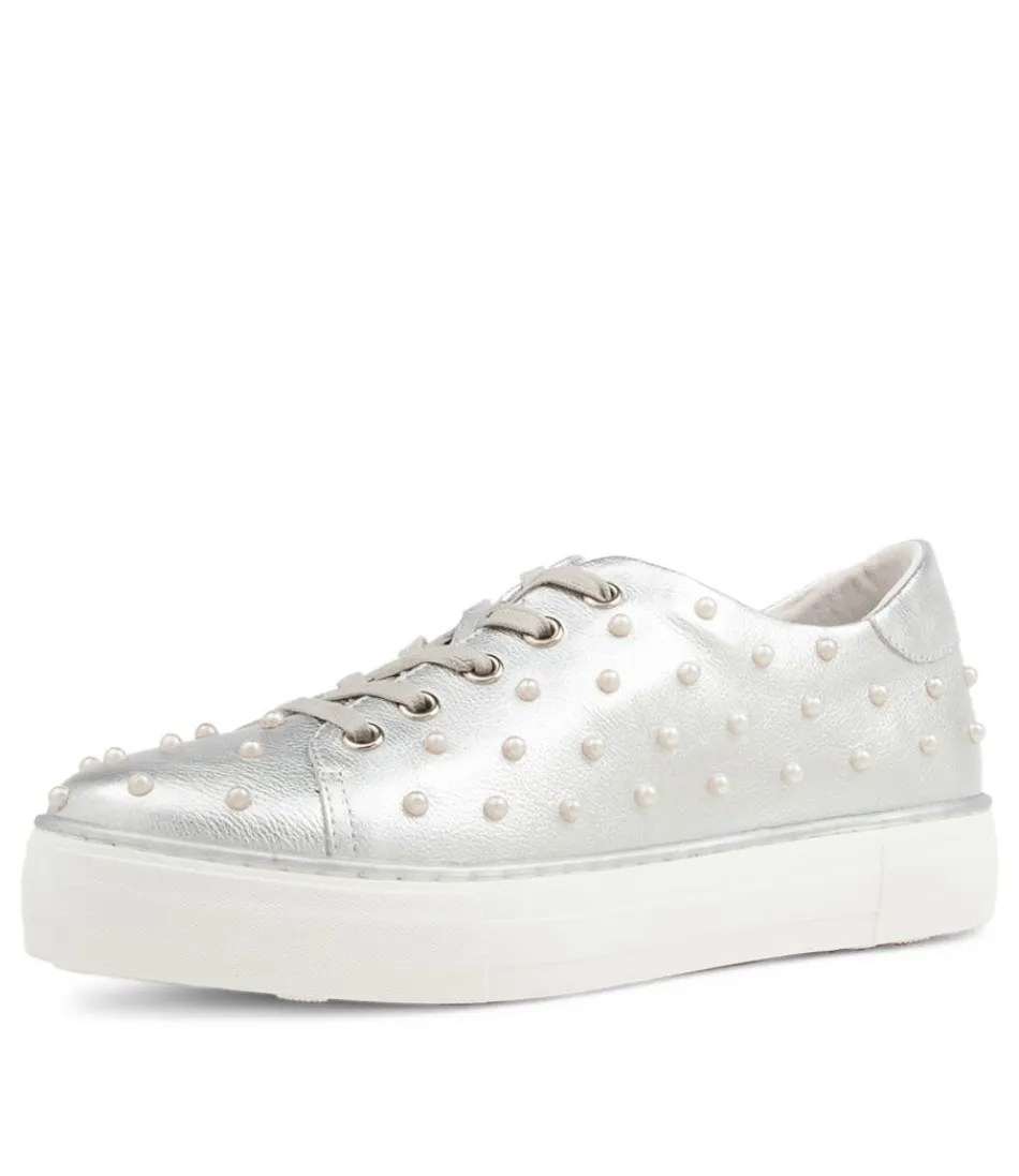 Women DJANGO & JULIETTE Sneakers<Faif Silver Leather Sneakers