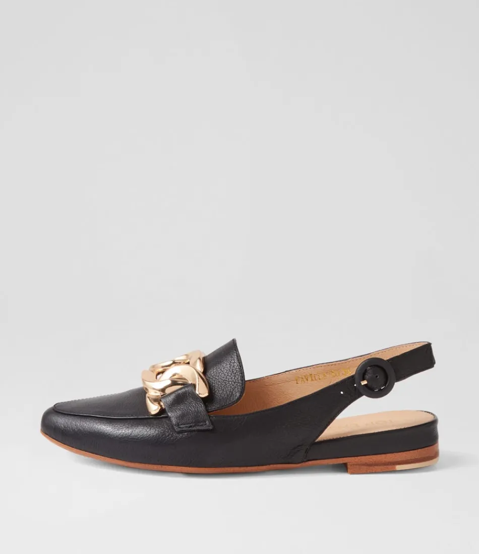 Women TOP END Loafers<Favilla Black Leather Loafers