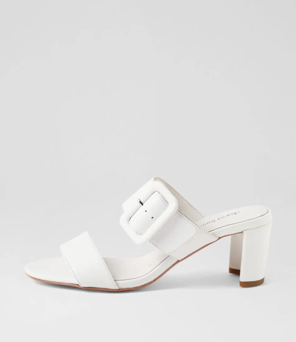 Women DIANA FERRARI Heels<Feebies White Leather Sandals