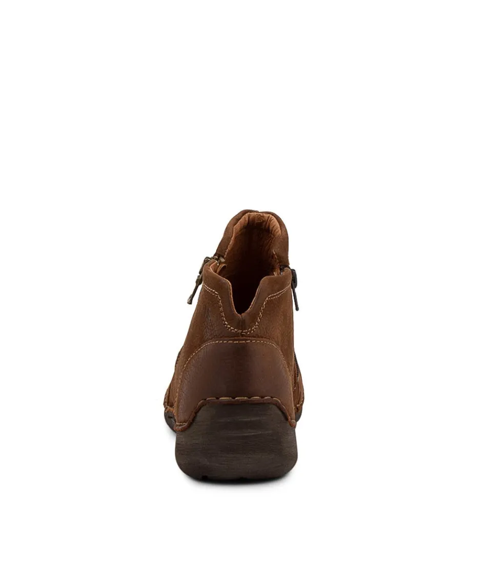 Women JOSEF SEIBEL Comfort<Fergey 94 Castagne Leather Ankle Boots