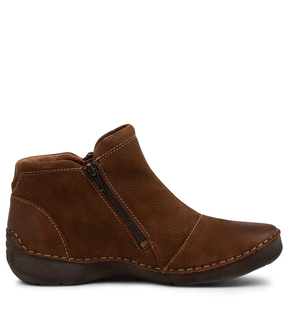 Women JOSEF SEIBEL Comfort<Fergey 94 Castagne Leather Ankle Boots