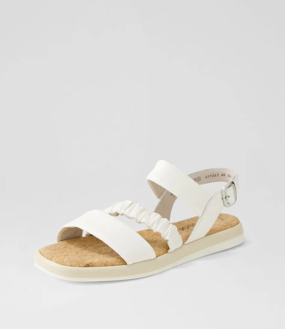 Women GABOR Comfort<Fico Latte Leather Sandals