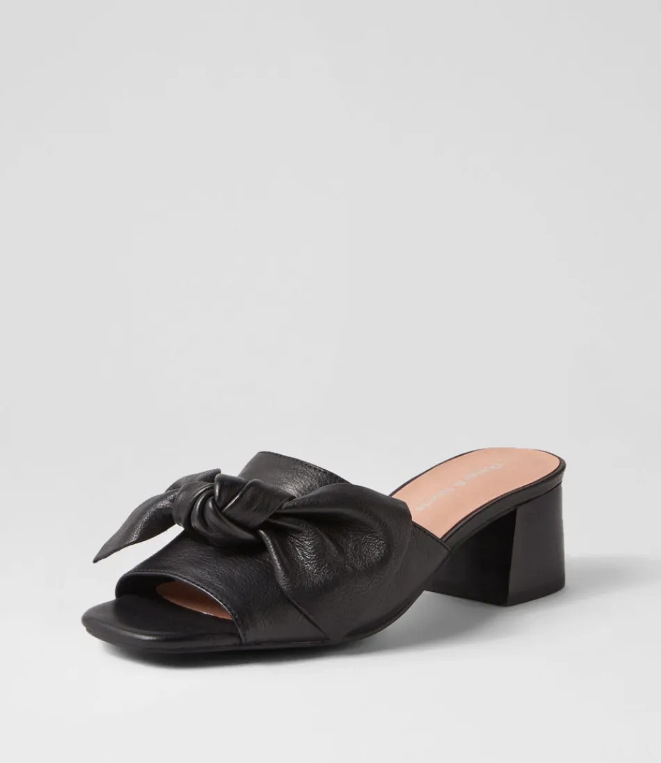 Women DJANGO & JULIETTE Heels<Finchy Black Heel Leather Mules