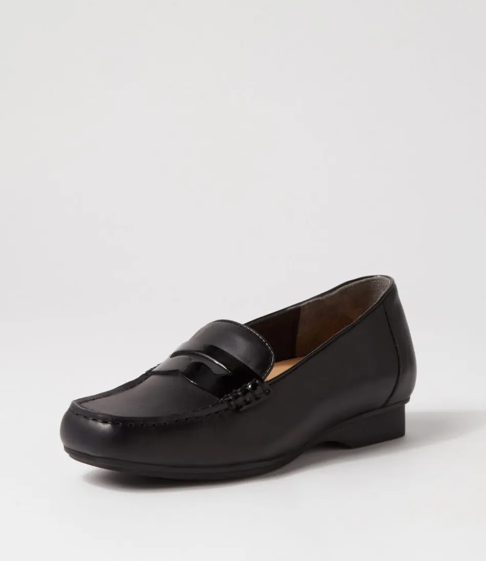 Women ZIERA Loafers<Finnit Xf Black Shine Leather Loafers