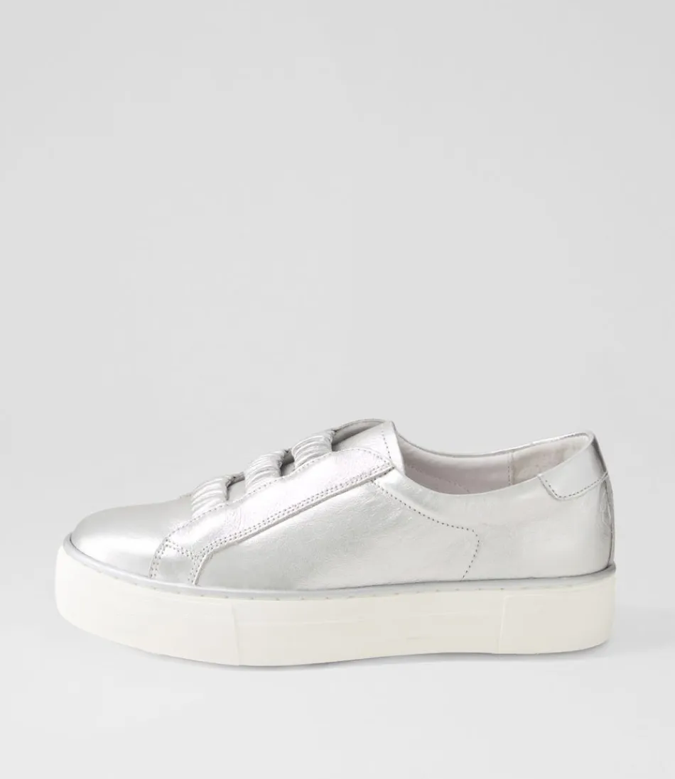 Women DJANGO & JULIETTE Sneakers<Fletary Silver Leather Sneakers