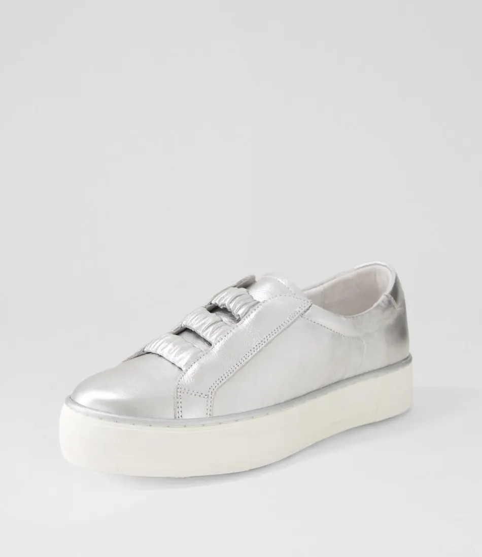 Women DJANGO & JULIETTE Sneakers<Fletary Silver Leather Sneakers