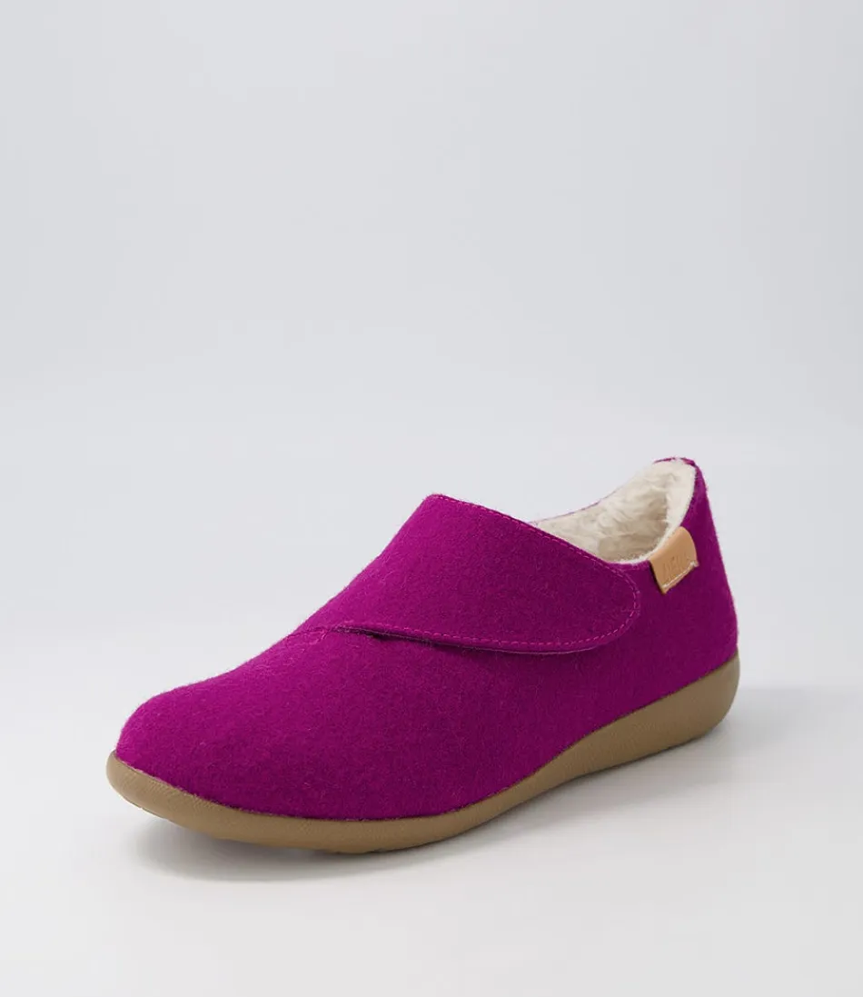 Women ZIERA Loafers<Fliss Xw Dark Fuchsia Fabric Flat Shoes