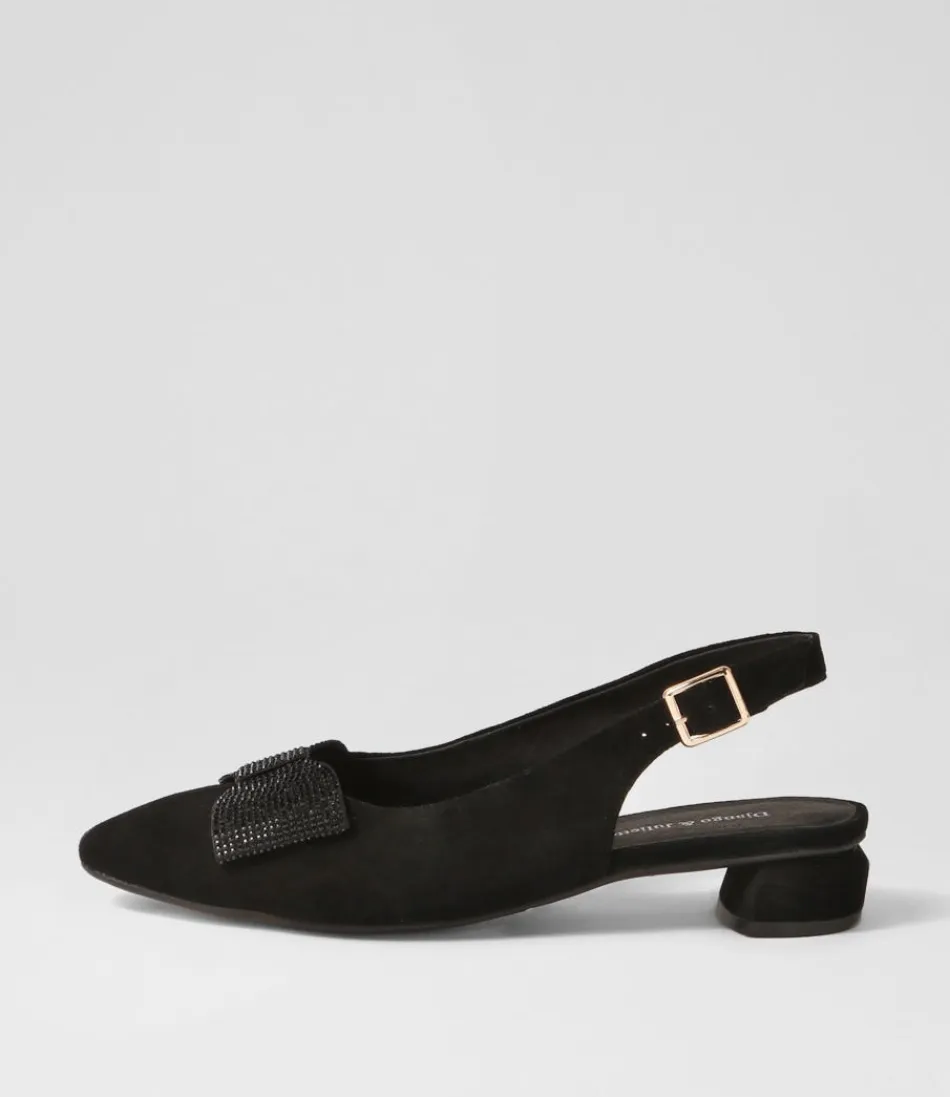 Women DJANGO & JULIETTE Flats<Floriest Black Suede Flat Shoes