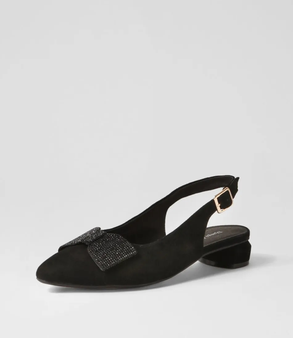 Women DJANGO & JULIETTE Flats<Floriest Black Suede Flat Shoes