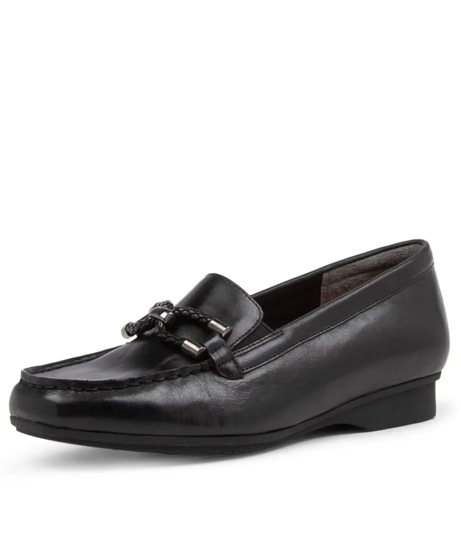 Women ZIERA Loafers<Flossys Xf Black Leather Loafers